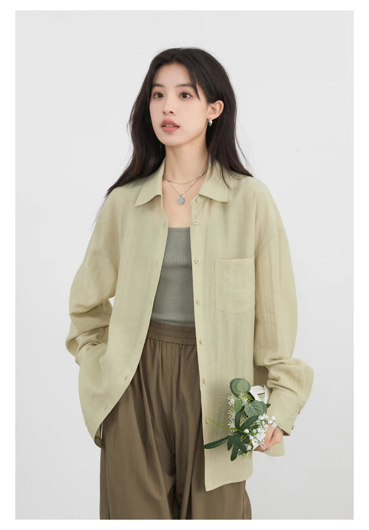 CHIC VEN Women Long Sleeve Shirts Solid Loose Casual New Style Design Back Hollow Out Shirt Female Blouse Spring Summer 2026