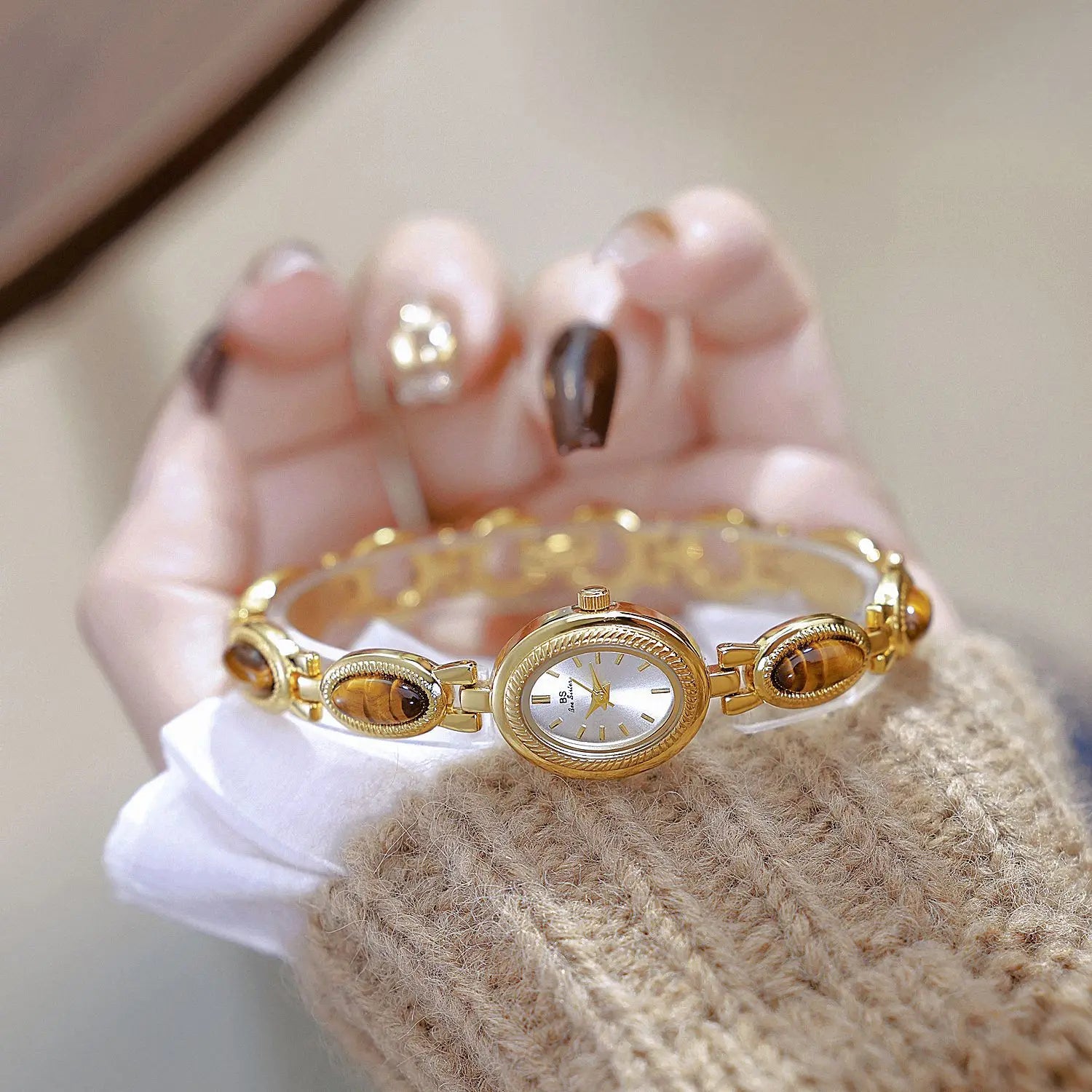 Women Bracelet Watches For Ladies Wrist Watches 2025 Top Brand Luxury relogio feminino Gold Oval Rhinestone dropshipping Fashion