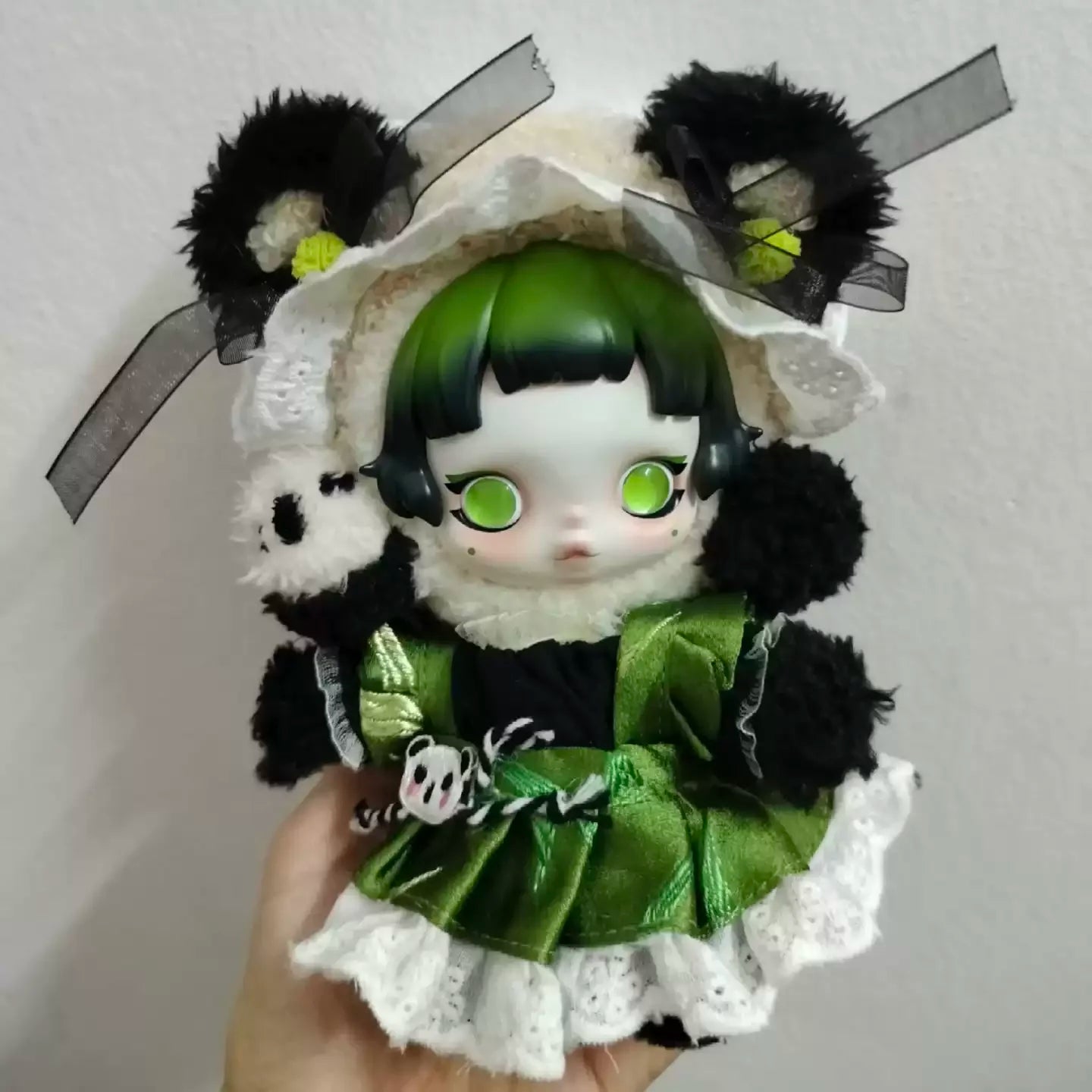 Skullpanda Chinese Style Panda Bear Doll Reusable Clothes Skins Traditional Artistic Design Collectible Plush Toys Hobbies