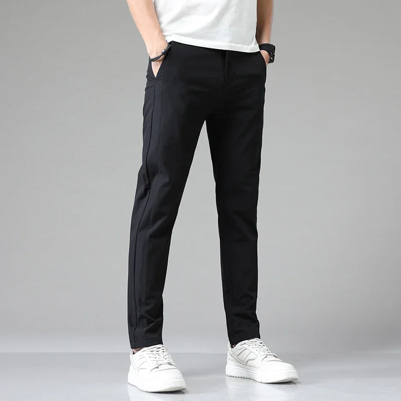 New Spring Summer Ultra-thin Men's Stretch Slim Straight Casual Pants High Quality Fashion Breathable Golf Sports Trousers