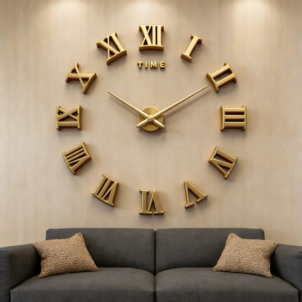 New Modern Design Large Wall Clock 3D DIY Quartz Clocks Fashion Watches Acrylic Mirror Stickers Living Room Home Decor Horloge