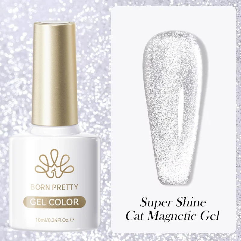 BORN PRETTY Super Holos Cat Magnetic Nail Gel Polish for Nails 10ml Soak Off Holographics Laser Gel Polish Auroras Glimmer Nails