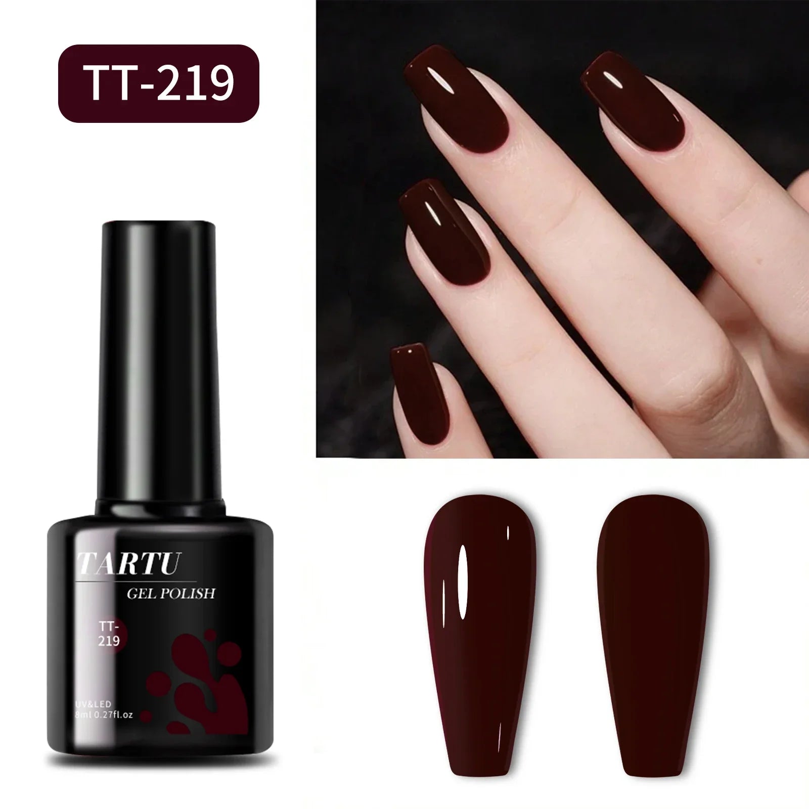 TARTU 8ml Gel Nail Polish Rose Pink Red Gray Burgundy Nails Art Soak Off UV/LED Manicure Semi Permanent gel polish