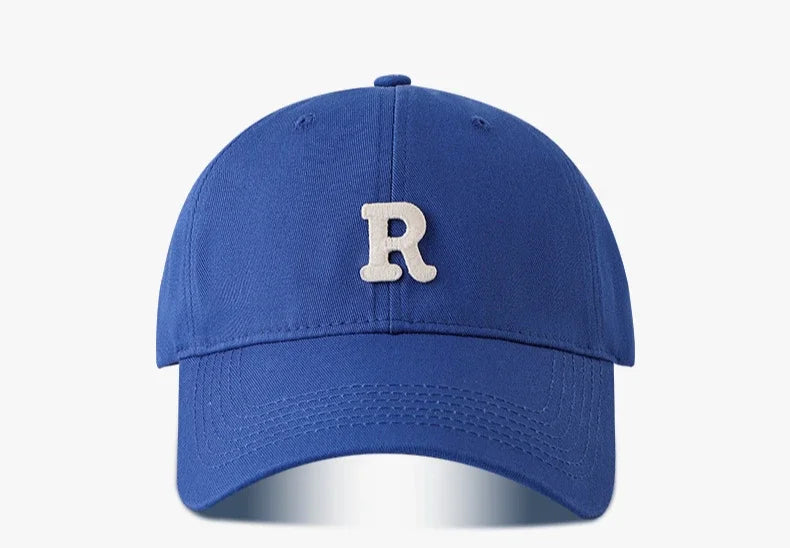 2025 Large Head Circumference Baseball Cap Men's /Women's Dome Hat Soft Top Cap 60/65cm Sun Protection  Letter R Hat Adult Caps
