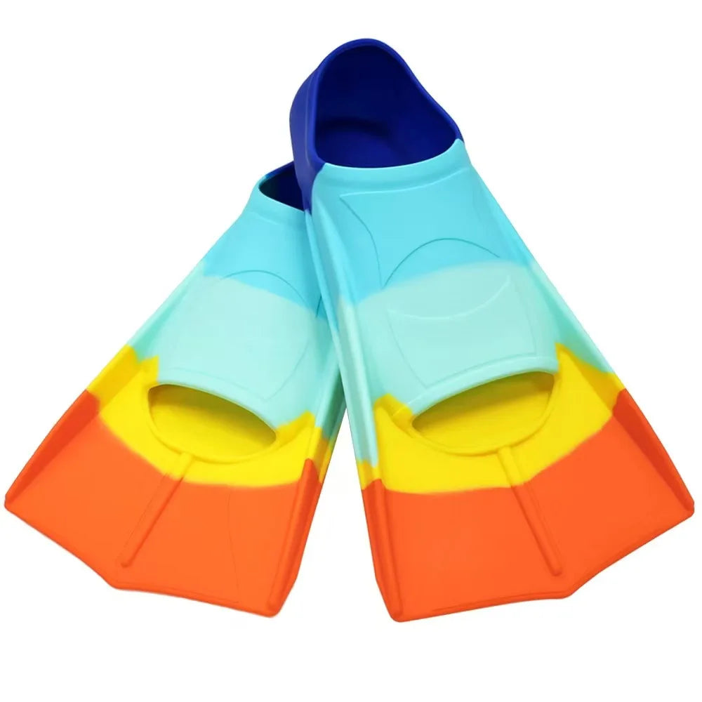 Silicone Fins Swim Training Snorkel Short Diving Flippers Frog Shoes Men Women Professional Breaststroke Freesnorkel Swimming
