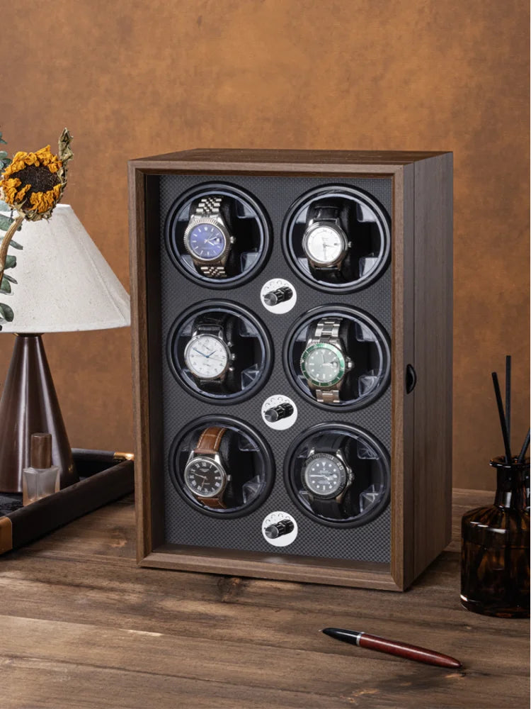 Watch Winders for Automatic Watches witn Light 1slots/2slots/4slots/6slots Watches Rotate Stand 5V-9V,1A-2A USB Cable Connection