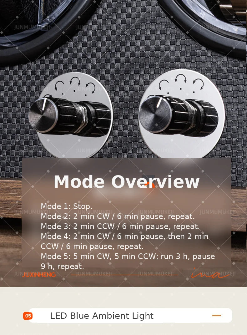 Watch Winders for Automatic Watches witn Light 1slots/2slots/4slots/6slots Watches Rotate Stand 5V-9V,1A-2A USB Cable Connection