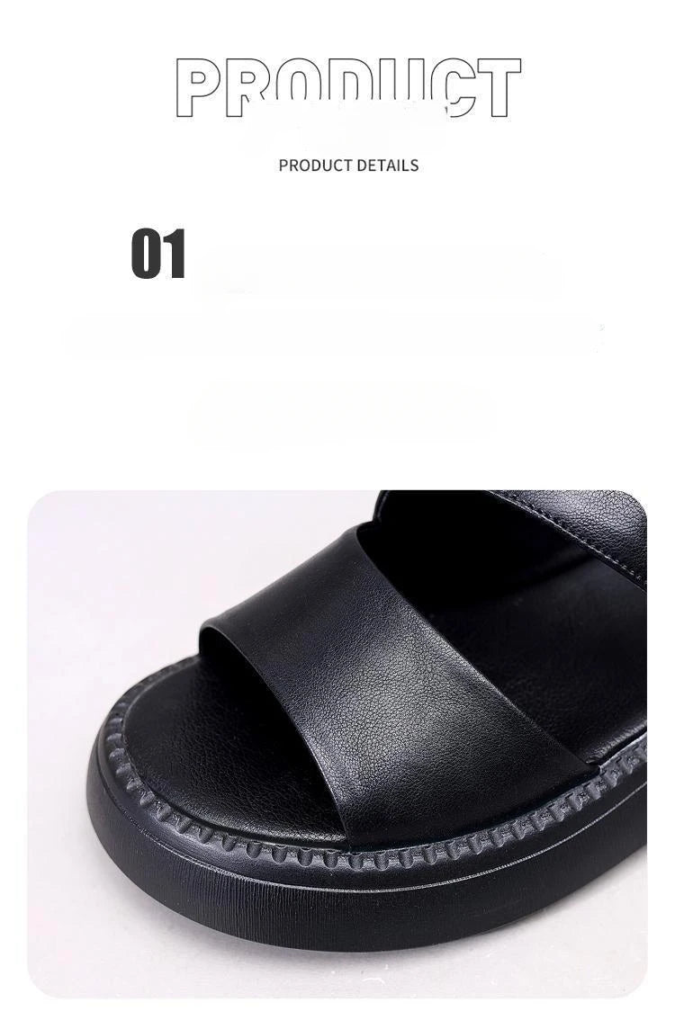 New 2025 Women's Beach Sandals Thick Bottom Roman Shoes comfortable soft sole versatile casual small fresh sandals fashion