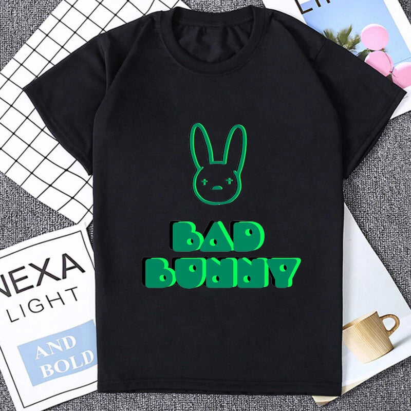 Music Album Bad Bunny Graphic Cute Printed Tshirt Casual Fashion Loose Harajuku Man T Shirt Summer Style Soft Y2k Women T-shirt