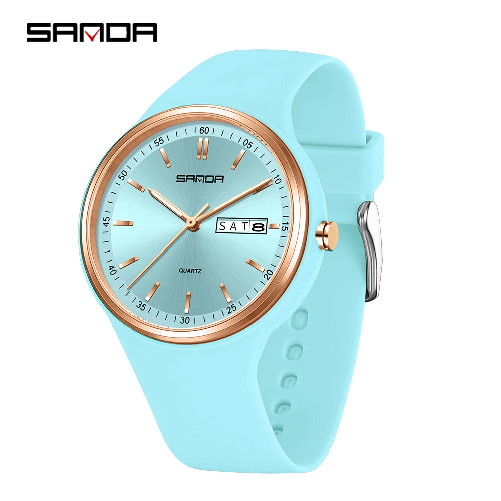 SANDA Top 6213 Male and Female Student Watches Casual Simple Dual Calendar Fashion Male and Female Student Quartz Watches 2025