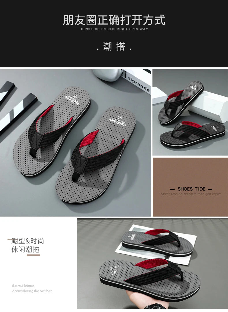 New Sandals Shoes Men Summer Men Flip Flops High Quality Beach Sandals Anti-slip Zapatos Hombre Casual Shoes 2025 Man Slippers