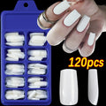 120Pcs Red Short Square Fake Nails Summer Glossy Full Cover Press on Nailtip Acrylic False Fingertip for Women Mother's Day Gift