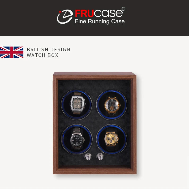 FRUCASE WOODEN Watch Winder for Automatic Watches Watches Box Jewelry Watch Display Collector Storage With LED