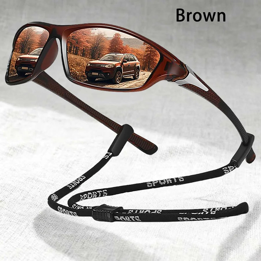 With Chain Vintage Metal Decoration Fishing Cycling Sports Eyewear Men Women Running Mountaineering Fashion Sport Sun Glasses