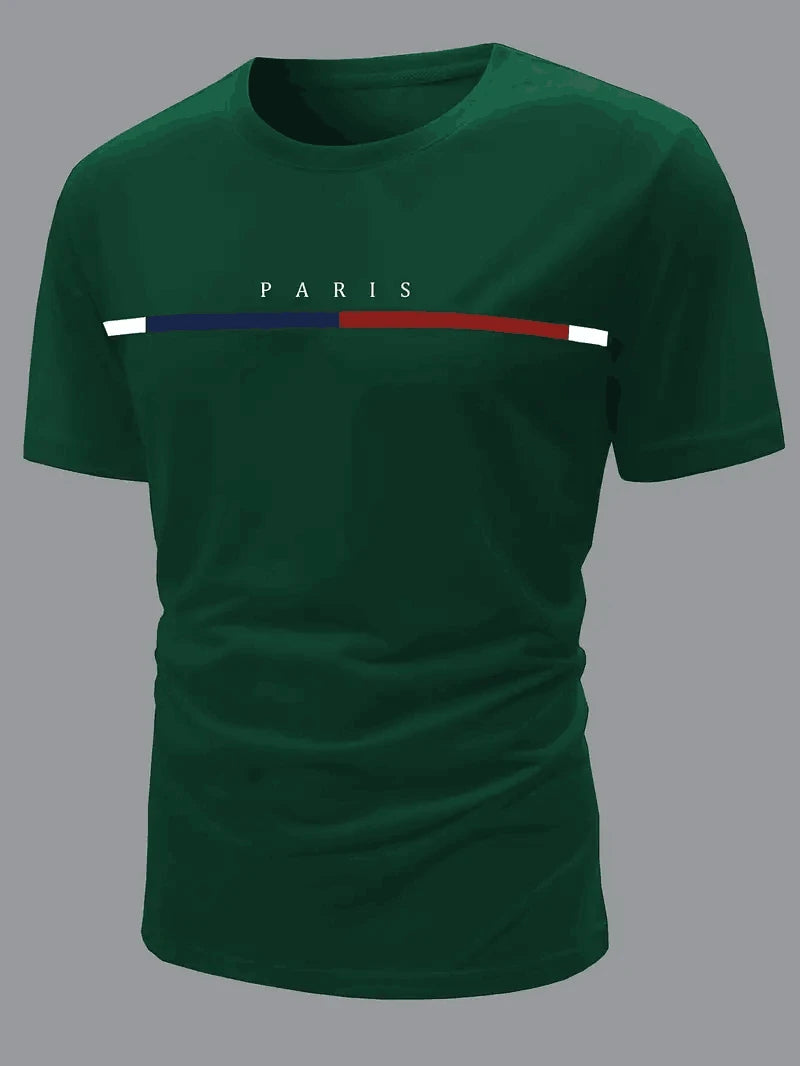Men's Stripe Letters Graphic T-Shirt | Streetwear Oversized Hip Hop Tee