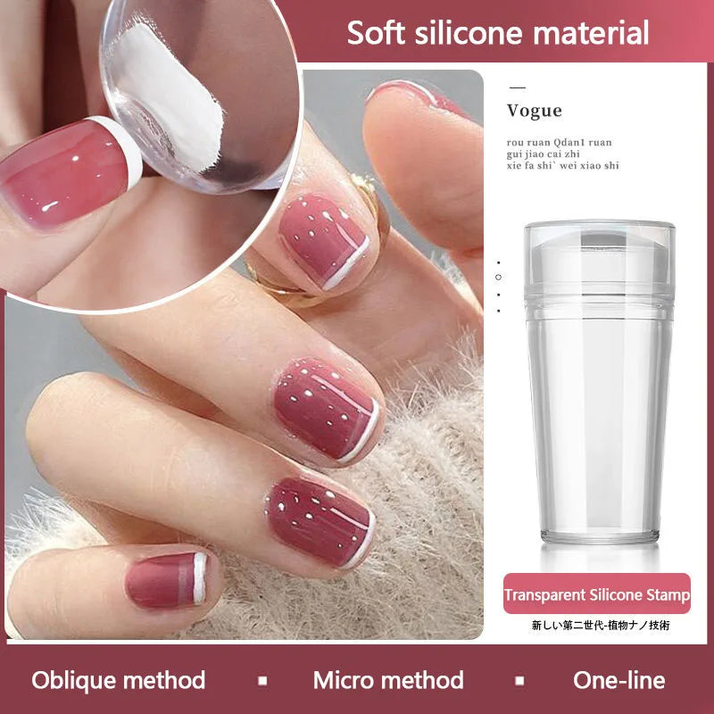 Silicone Stamping Plates Kit French Manicure Design Plate Stamp Polish Stencil Template Seal Stamper Scraper Accessories Tools
