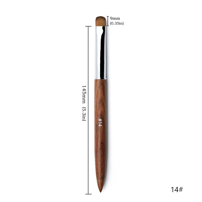 5pcs French Nail Brush Sandalwood Handle Acrylic Drawing Rhinestone Gel Painting Manicure Tool 8-16