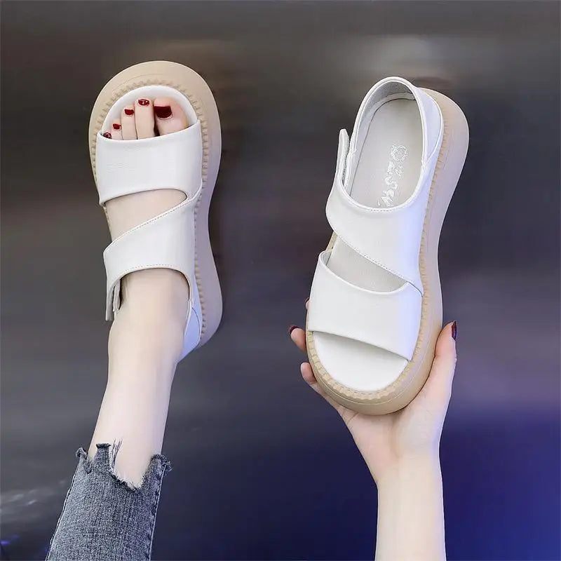 New 2025 Women's Beach Sandals Thick Bottom Roman Shoes comfortable soft sole versatile casual small fresh sandals fashion