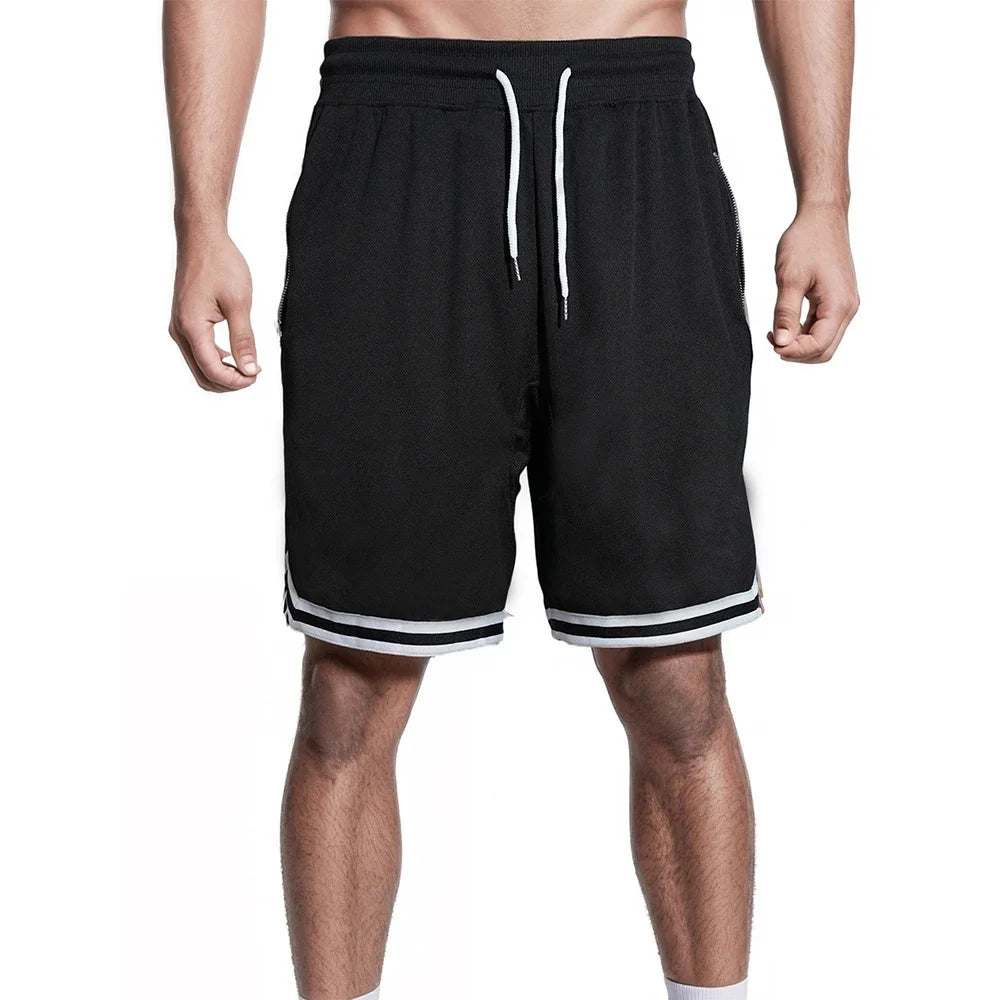 Men's Summer Loose Fit American Style Basketball Shorts - Thin Mesh, Quick - Dry for Sports Running and Casual Wear