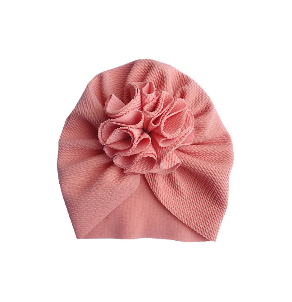 Cute Flower Baby Turban Hat Soft Baby Girl Headwrap Beanie Hat For Newborn Infant Toddler Headwear Headband