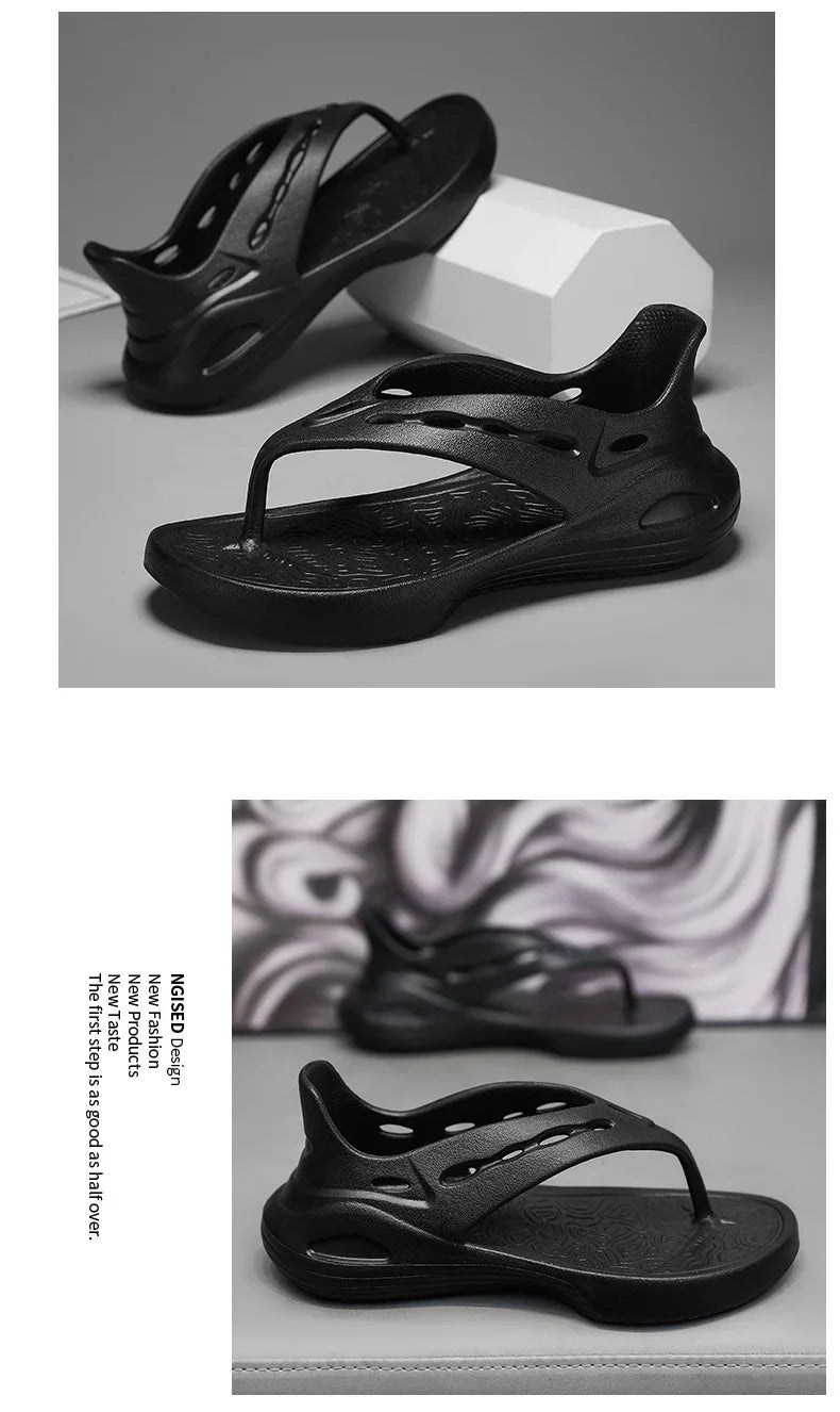 New Design Fashion Mens Flip-flops Casual Shoes Soft Slides Home Slippers Beach Shoes Men Slippers Indoor Outdoor Beach Sandals