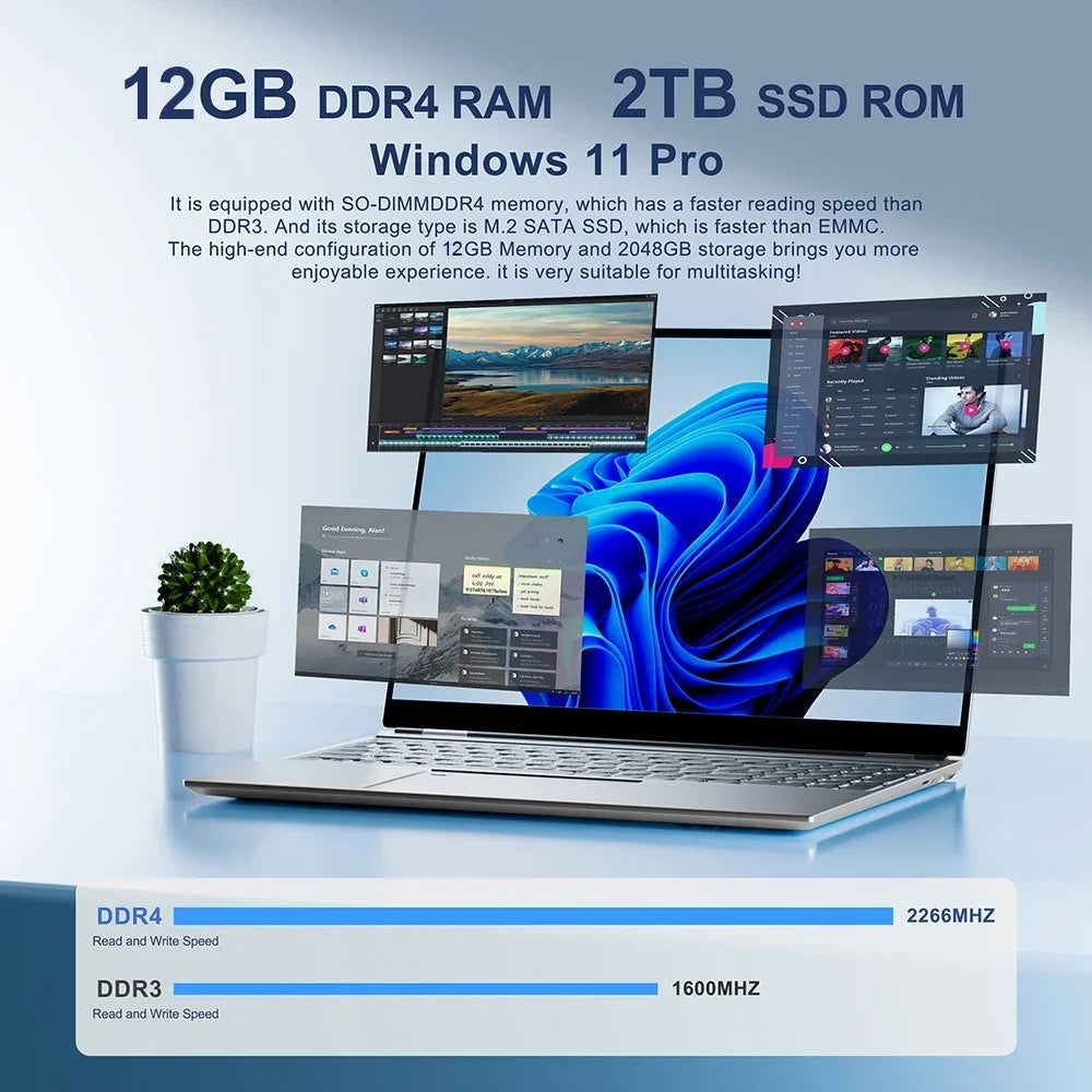2025 Brand New Intel Core i7 8650U Laptop Windows 11 Notebook 12GB RAM 1TB 2TB SSD Office Study Laptops Notebook Computers PC