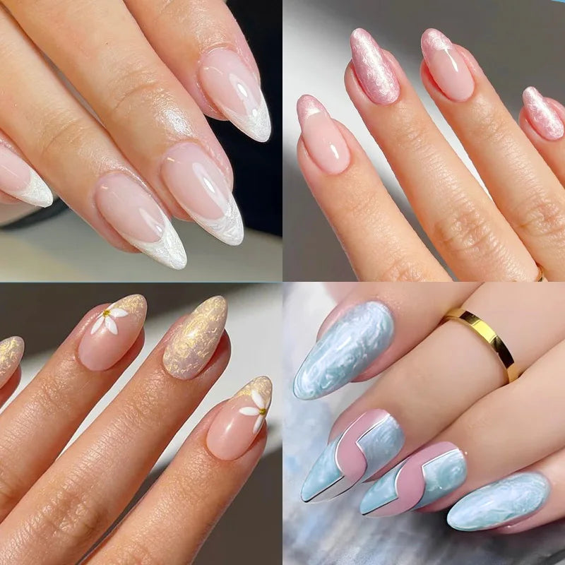 MEET ACROSS 8ml Pearl Shell Thread Gel Nail Polish 3D Semi Permanent Soak Off UV Gel Nail Art Varnish For Nails Manicure DIY