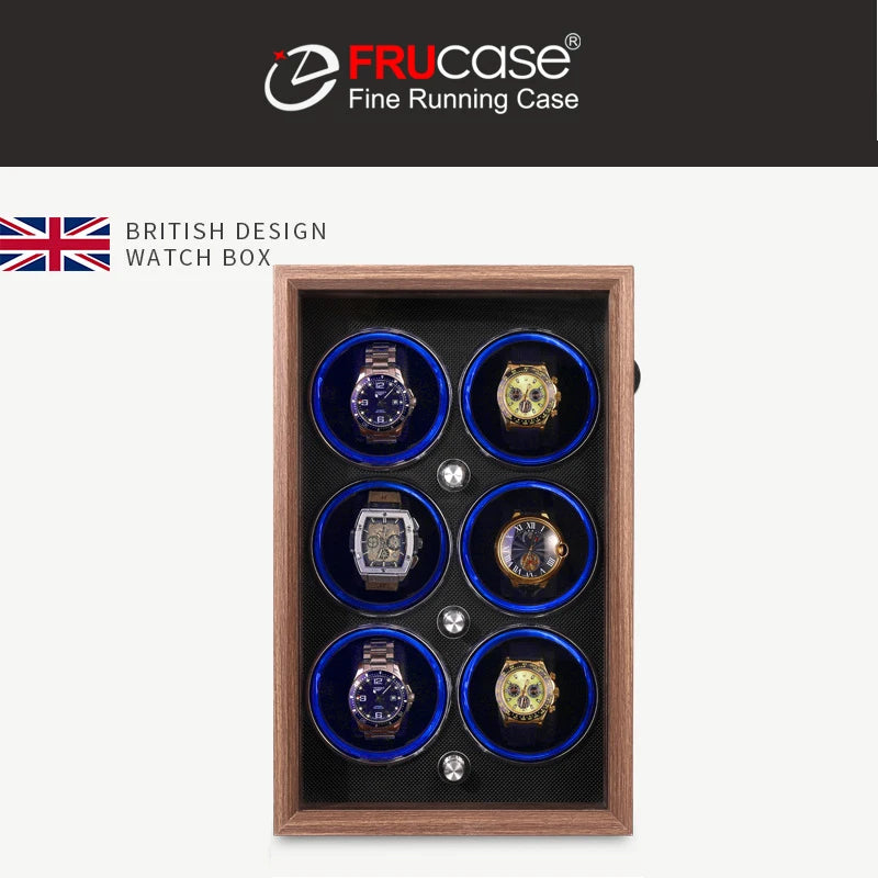 FRUCASE WOODEN Watch Winder for Automatic Watches Watches Box Jewelry Watch Display Collector Storage With LED