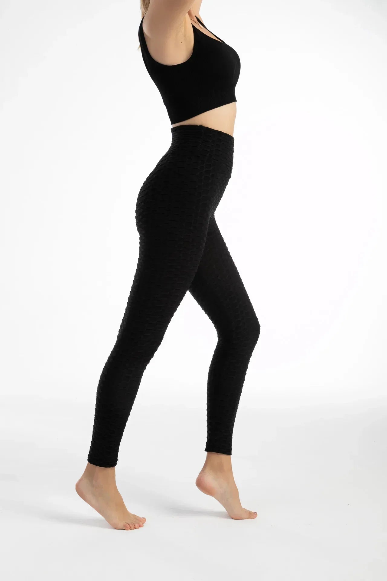 Women High Waist Bubble Leggings Seamless Yoga Leggings High Elastic Hip Liftting Gym Trainning Running Slim Fashion Pants