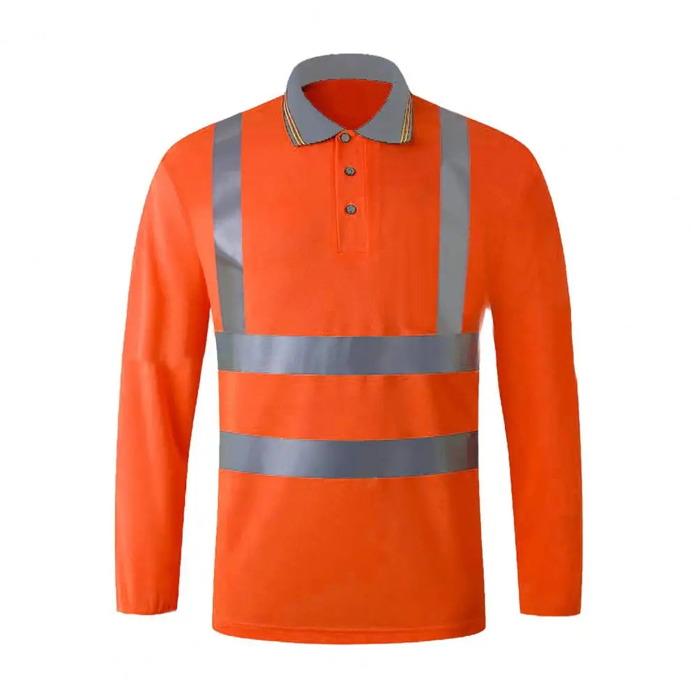 Reflective Safety T-Shirt 360 Degree Reflective Zones High Visibility Long Sleeves Outdoor Construction Worker Top for Night