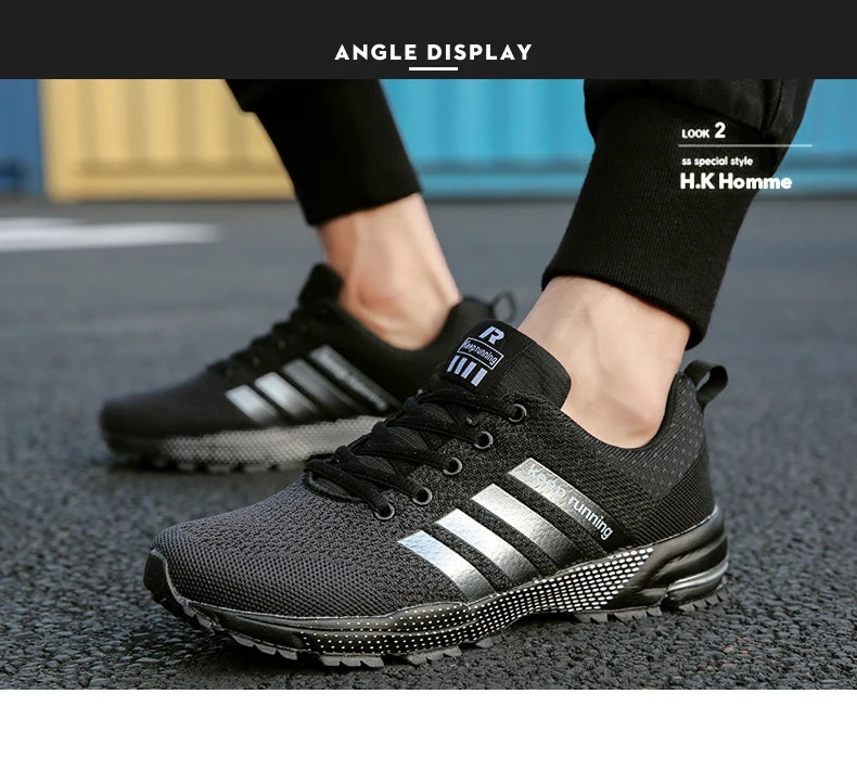Men Shoes Comfortable Non-Slip Stable Shock Absorption Light Couple Shoes and Men's Sneakers Mesh Breathable Casual Basket Homme