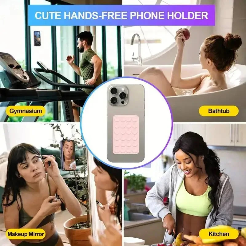 2pcs Double Sided Silicone Suction Cup Mobile Phone Suction Cup With Adhesive Pad Silicone Pad Rubber Suction Cup ﻿