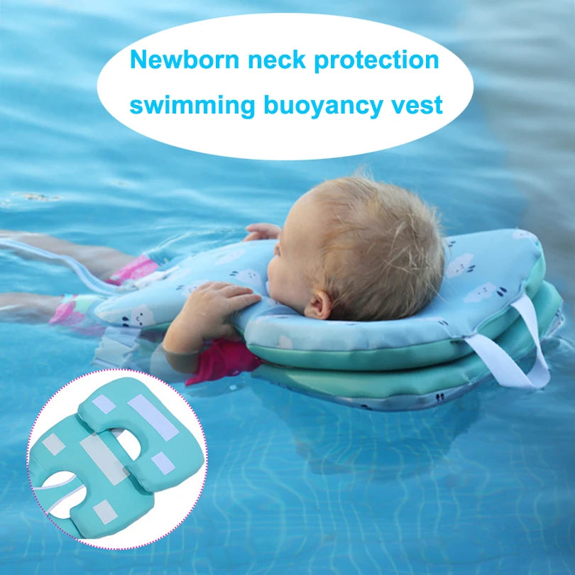 Newborn non inflatable buoyancy swim vest Professional baby neck protection swimming vest Anti rollover baby buoyancy swimsuit