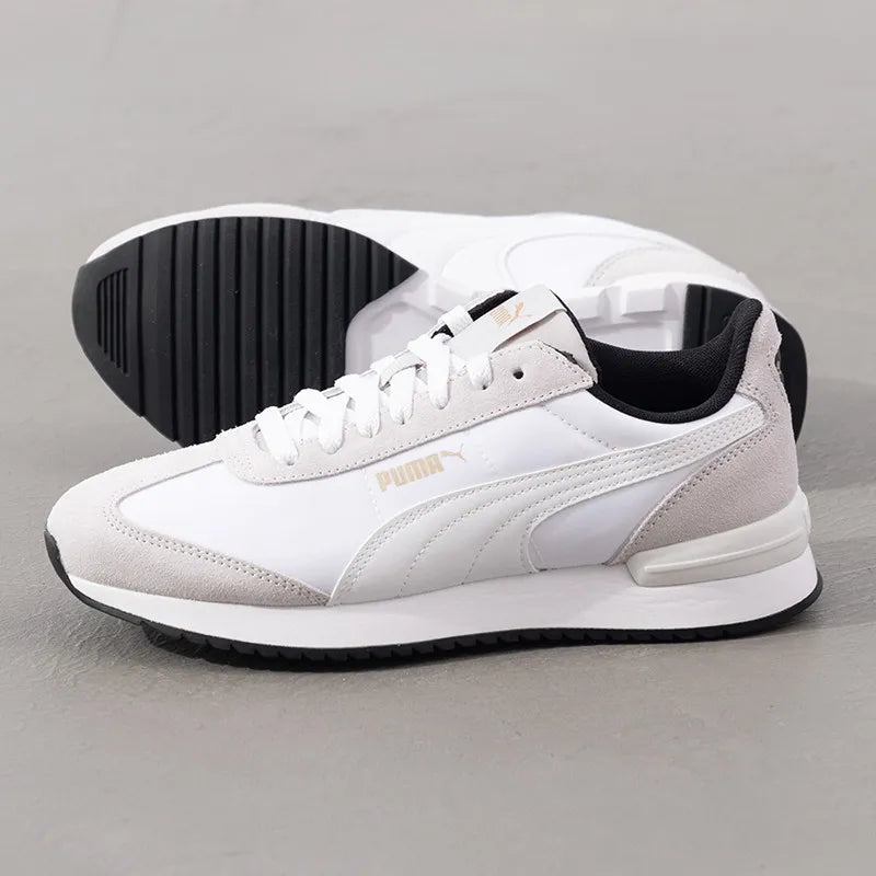 PUMA Unisex White Grey Gold Low Top Sneakers 399250-11 Retro Casual Shoes