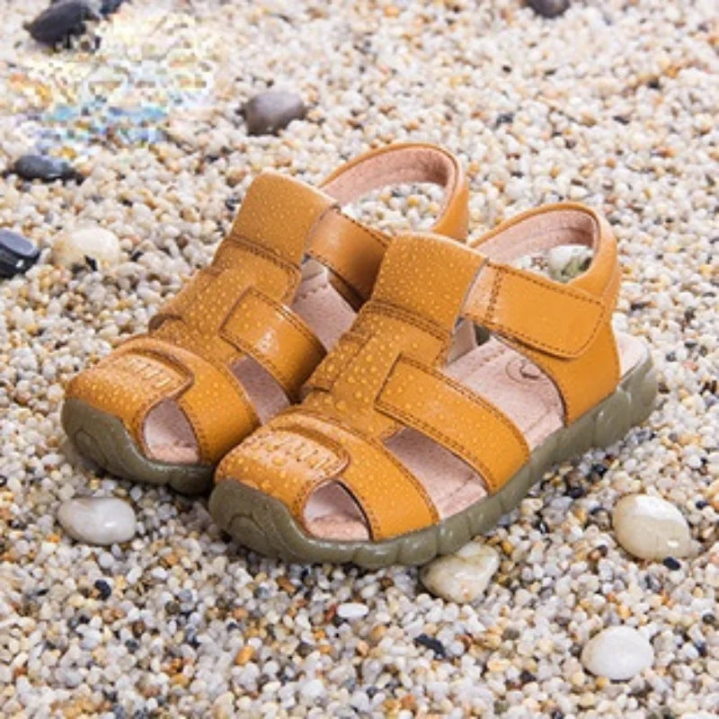 Summer Kids Shoes Boys Beach Sandals for Baby Boys Soft Leather Bottom Non-Slip Closed Toe Children Shoes ÑÐ°Ð½Ð´Ð°Ð»Ð¸ Ð´Ð»Ñ Ð¼Ð°Ð»ÑŒÑ‡Ð¸ÐºÐ°