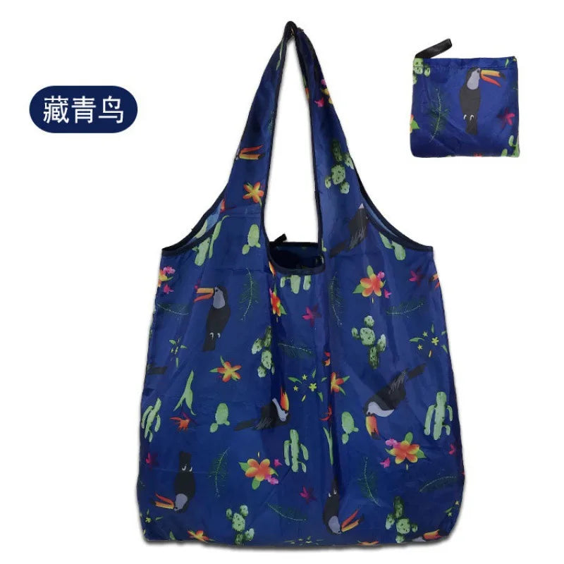 Large Reusable Shopping Bag for Women Shopper Tote Folding Bag Eco-Friendly Reusable Foldable Grocery Case Handbags Storage Bags