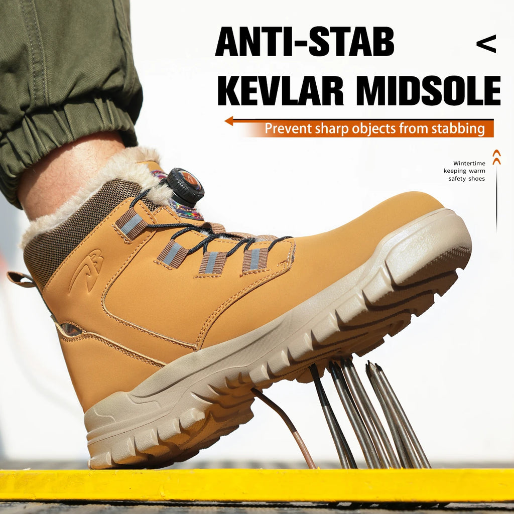 comfortable safety shoes for men high waterproof work shoes non-slip safety boots rubber outsole working sneakers with metal toe