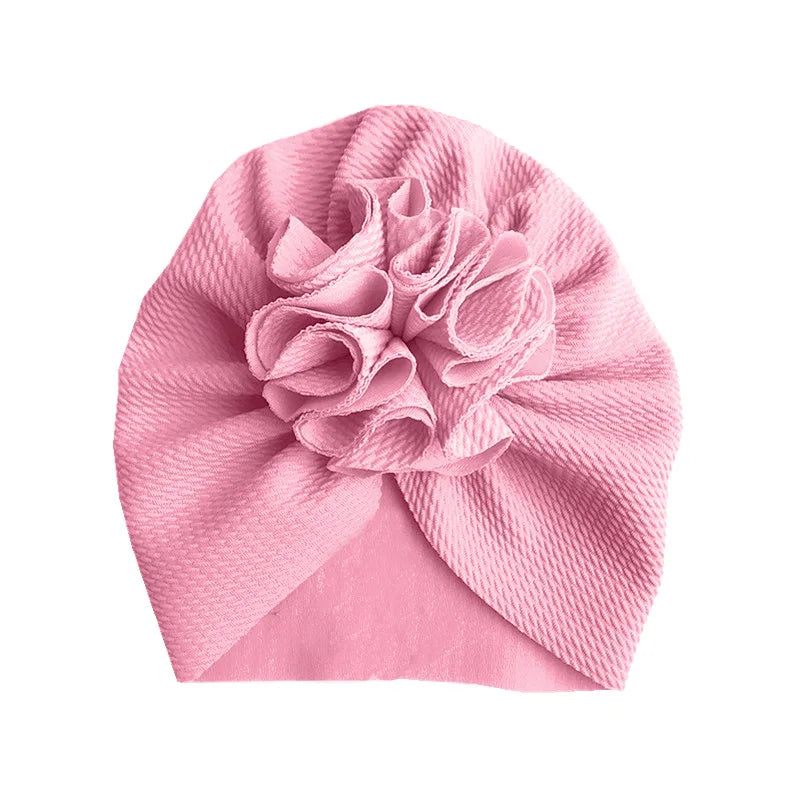 Cute Flower Baby Turban Hat Soft Baby Girl Headwrap Beanie Hat For Newborn Infant Toddler Headwear Headband