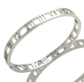 Stainless Steel Crystal Bracelet Bangle – Elegant 3-Stone Fashion Jewelry