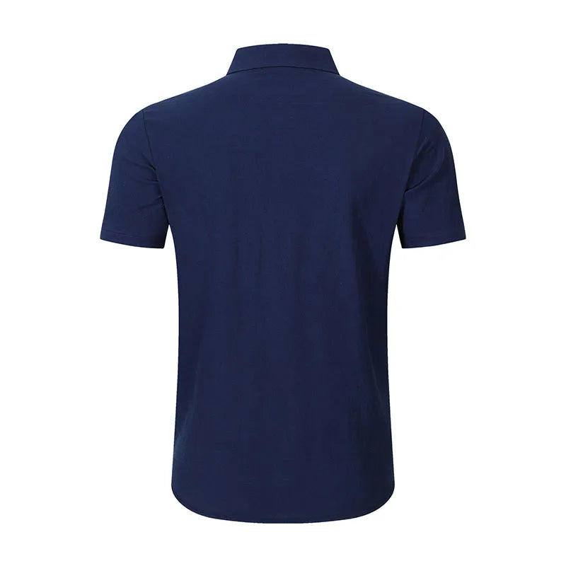 Men's Linen Blend Short Sleeve Button Down Shirt Casual Beach Tops with Chest Pocket Breathable Lightweight Summer Shirts forMen