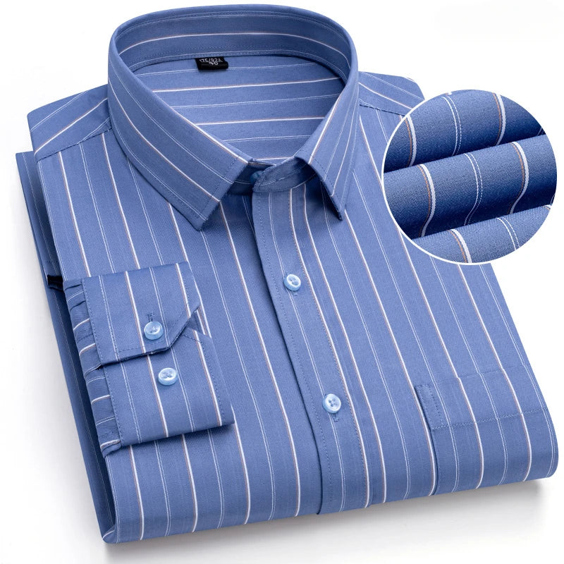 New in shirt elegant 40%cotton long-sleeve shirts for men slim fit Casual plain shirt plaid designer tops houndstooth clothes