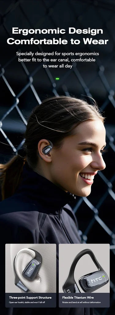 Headphones Bluetooth V6.0 HTC NE25 Ai Translator Wireless Earphones HD LCD Display Low latency Extremely Comfortable for Music