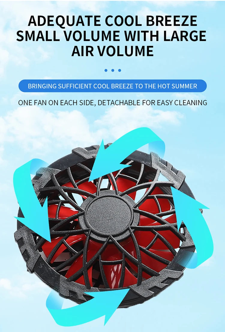 Summer Cooling Labor Protection Clothing, Breathable and Ventilated Fan Suit, Sanitation Reflective Vest, Heatstroke Prevention