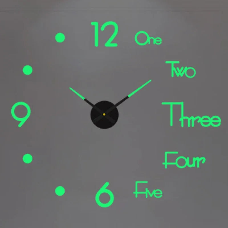 New Modern Design Large Wall Clock 3D DIY Quartz Clocks Fashion Watches Acrylic Mirror Stickers Living Room Home Decor Horloge