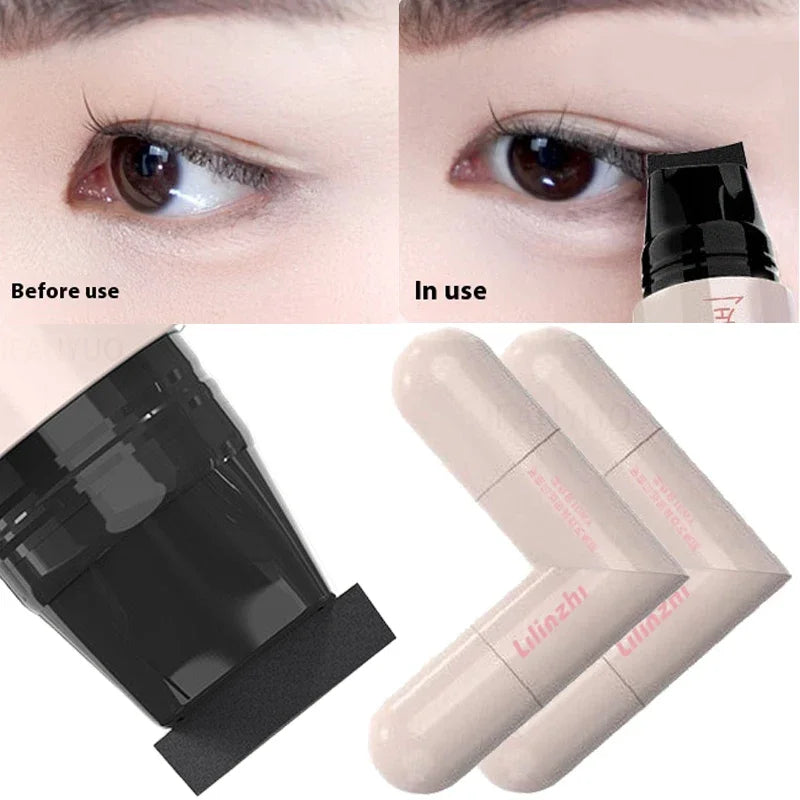 Dual-Head Rotatable Eyeliner Stamp Integrated Waterproof Long Wear Wing Stencil DIY Liquid Eye Liner Pen Fast Drying Makeup