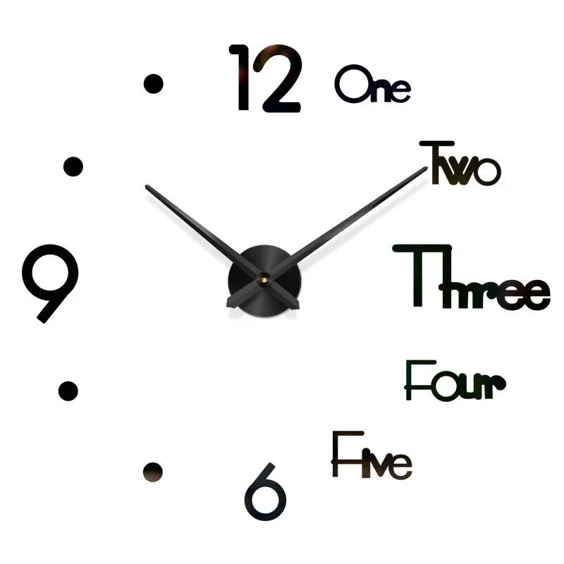 New Modern Design Large Wall Clock 3D DIY Quartz Clocks Fashion Watches Acrylic Mirror Stickers Living Room Home Decor Horloge
