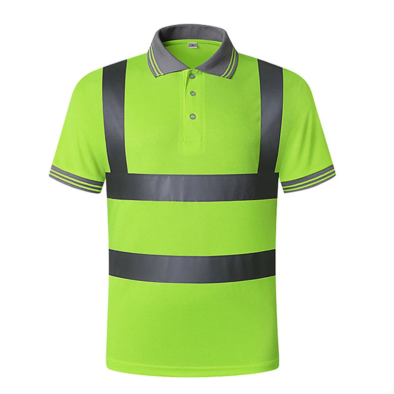 Custom LOGO T-Shirt Safety Vest for Men Work Vest Fluorescent Yellow Workwear Vest Construction Workwear T-Shirt