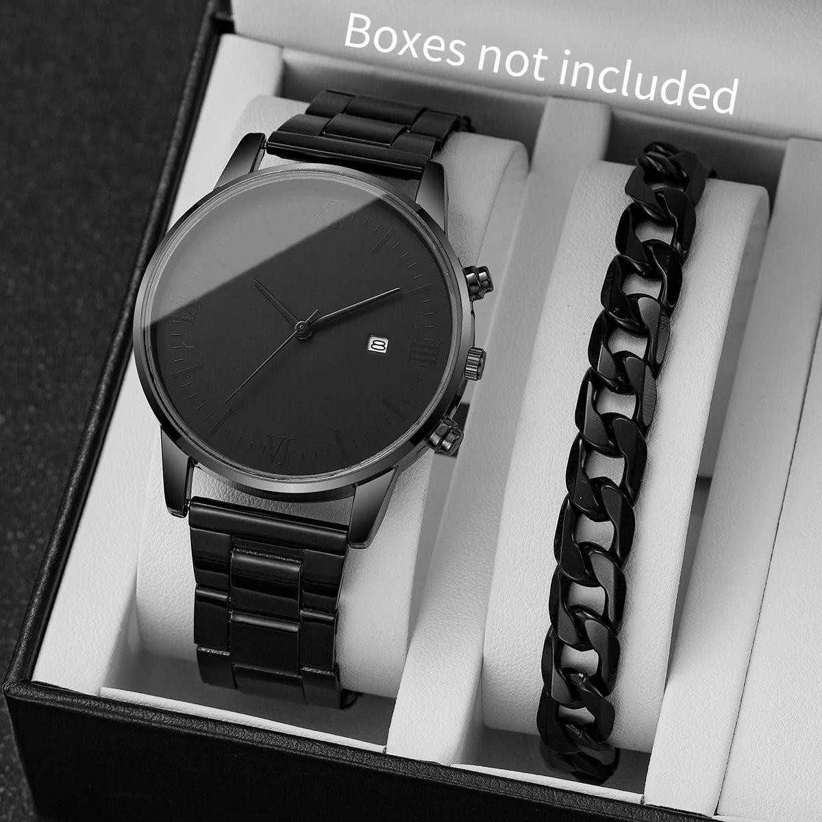 1/2/4PCS Fashion Men Business Watches Simple Roma Dial Analog Quartz Watch for Men Calendar Clock Reloj Hombre（Without Box）