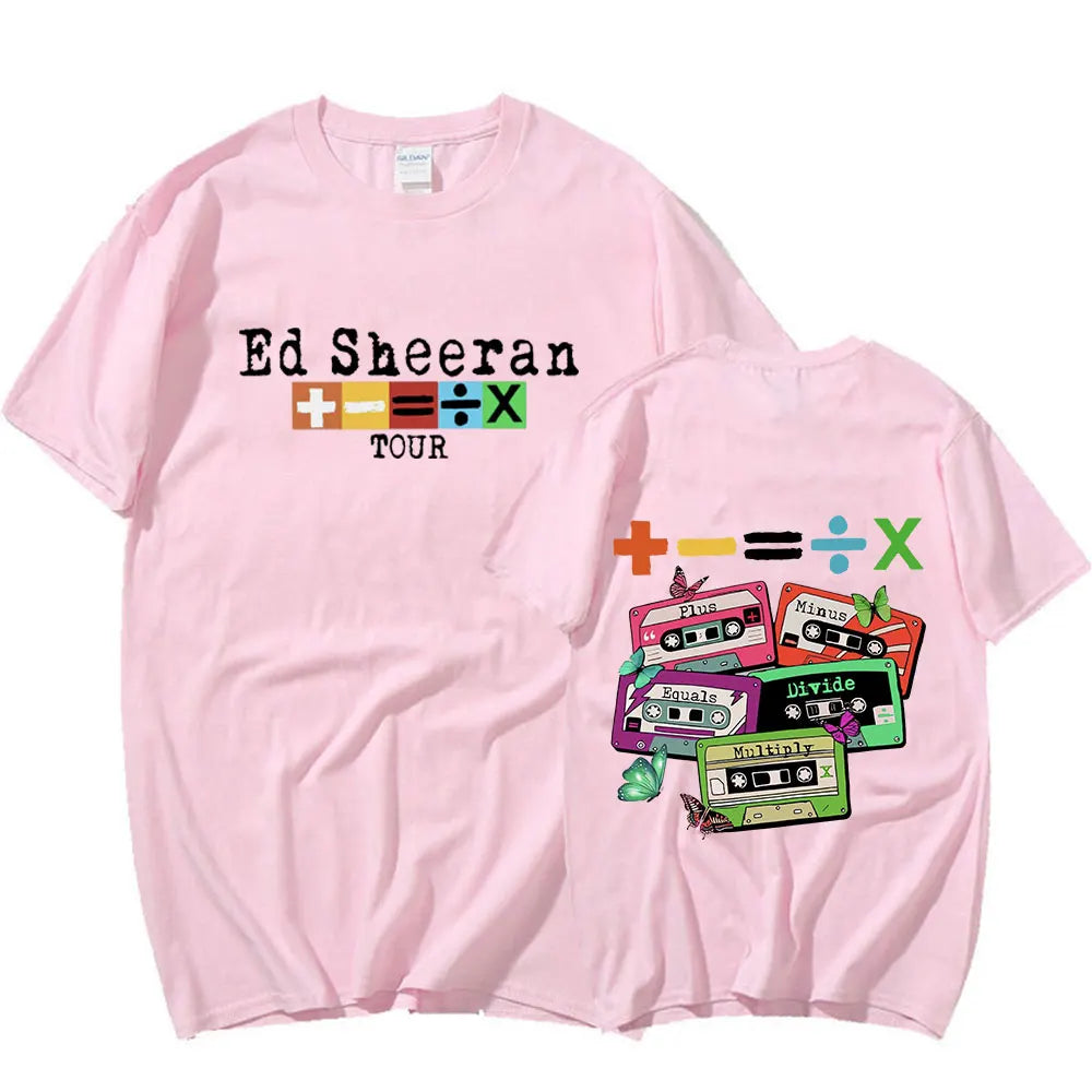 Ed Sheeran Concert Tour T Shirt Fans Gift 100% Cotton Casual Short Sleeve T-shirt Men Women Vintage Harajuku Tee Shirt Oversized