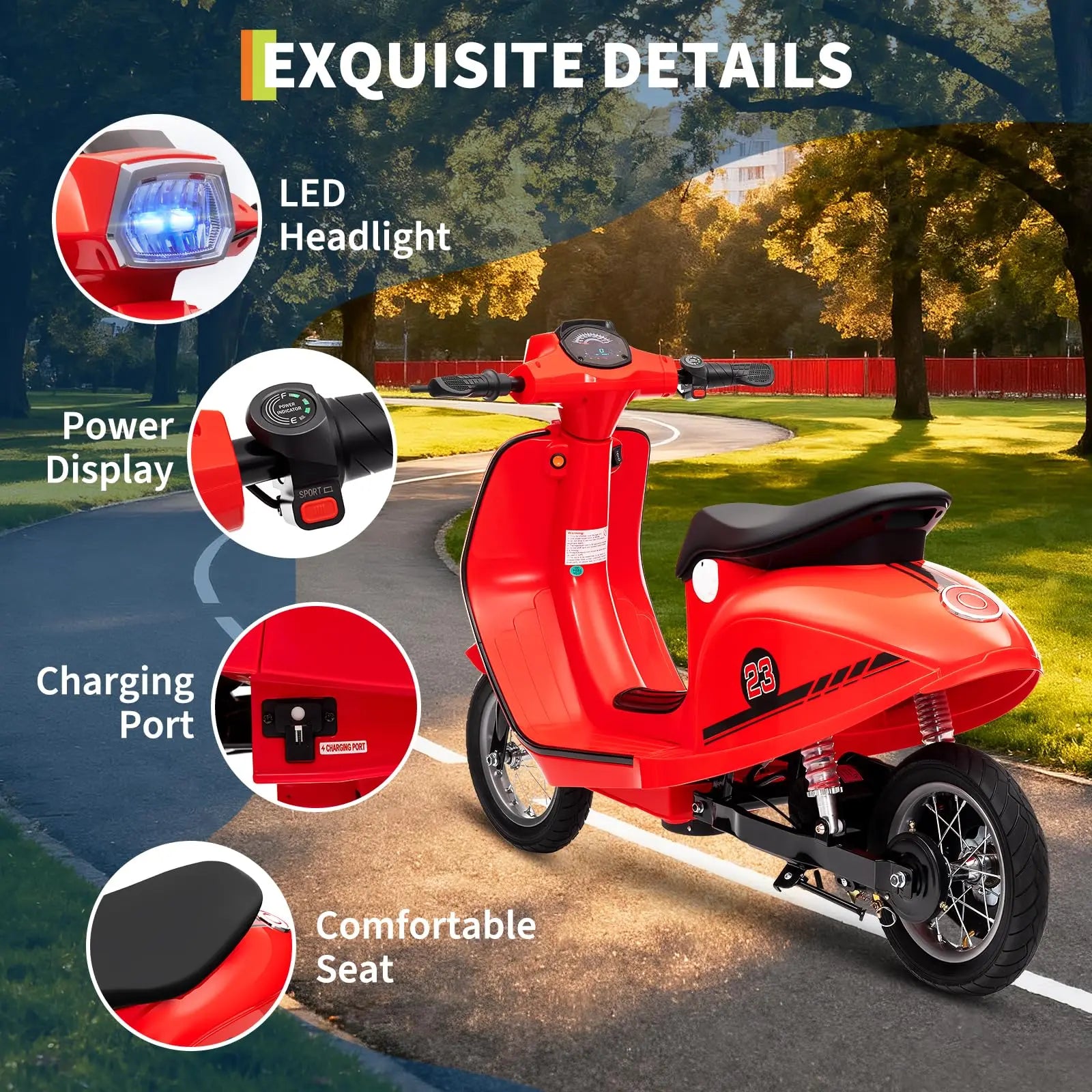 24V 350W Kids Electric Ride-On Motorcycle | Dual Mode Motorbike Toy Ages 8-14